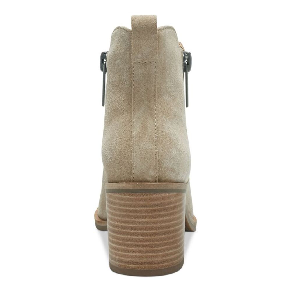 LUCKY BRAND Womens Beige Walba Square Toe Block Heel Leather Booties 5.5 M - Picture 2 of 4